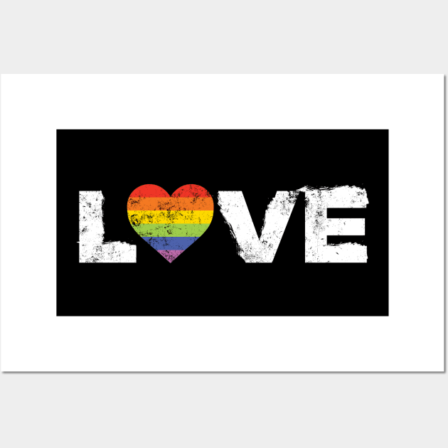 Love LGBT Rainbow Heart Wall Art by Black Tee Inc